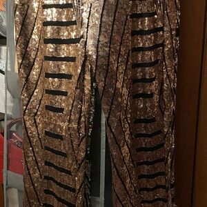 Sequin Striped Women's Pants